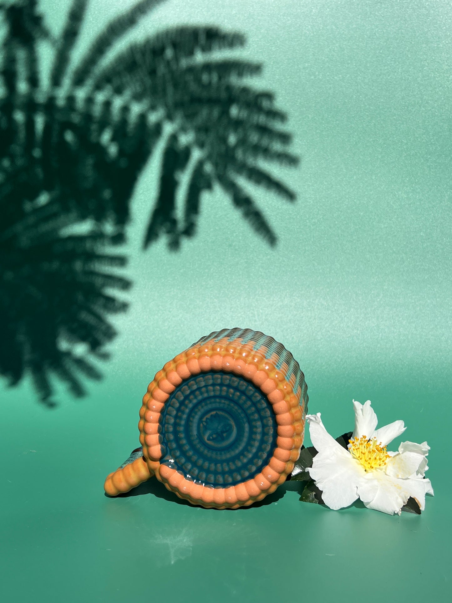 Gozarian Mug with Big Dimple Texture in Iron over Terracotta Engobe