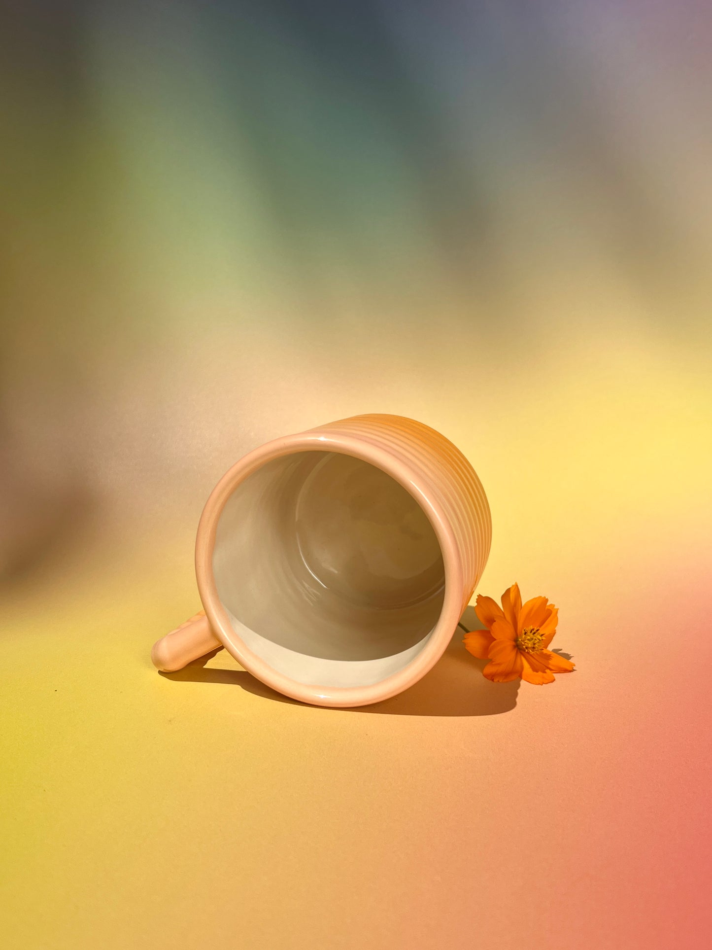 Gozarian Mug with Horizontal Texture in Oranges Fade