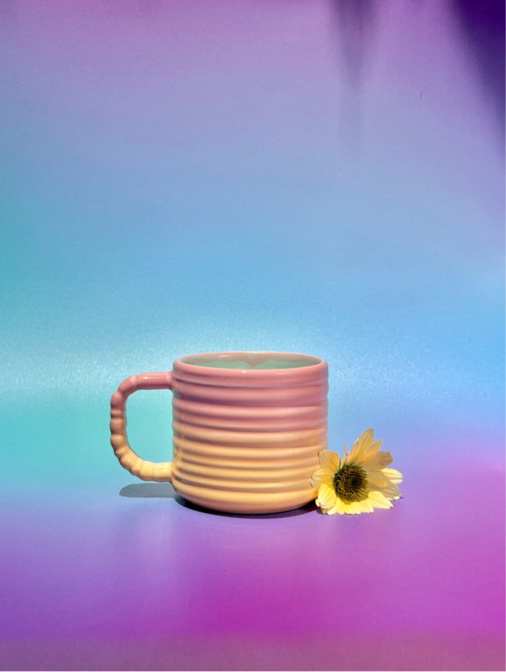 Rizzo Mug with Horizontal Texture in Pastel Punch Fade
