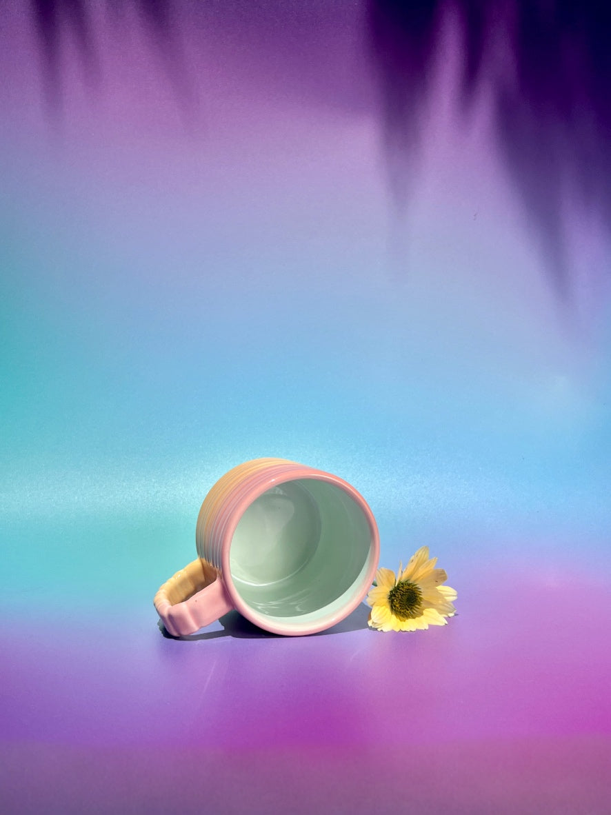 Rizzo Mug with Horizontal Texture in Pastel Punch Fade