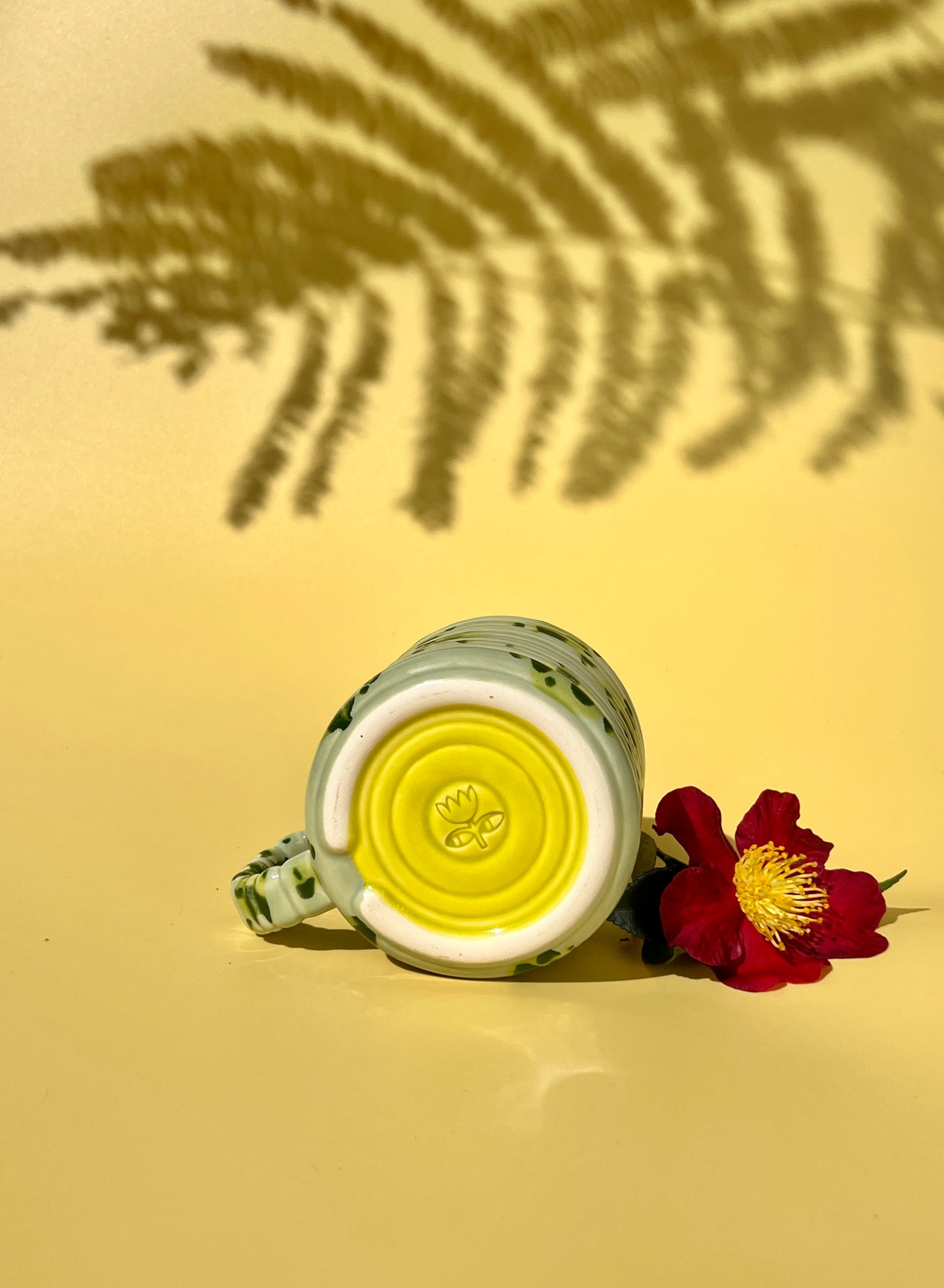 PREORDER Rizzo Mug with Horizontal Texture in Pickle Splotch