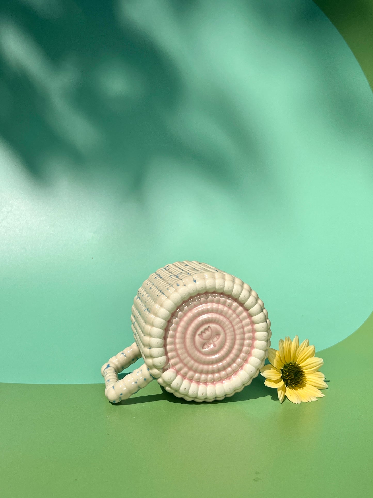 Gozarian Mug with Big Dimple Texture in Aqua Fleck
