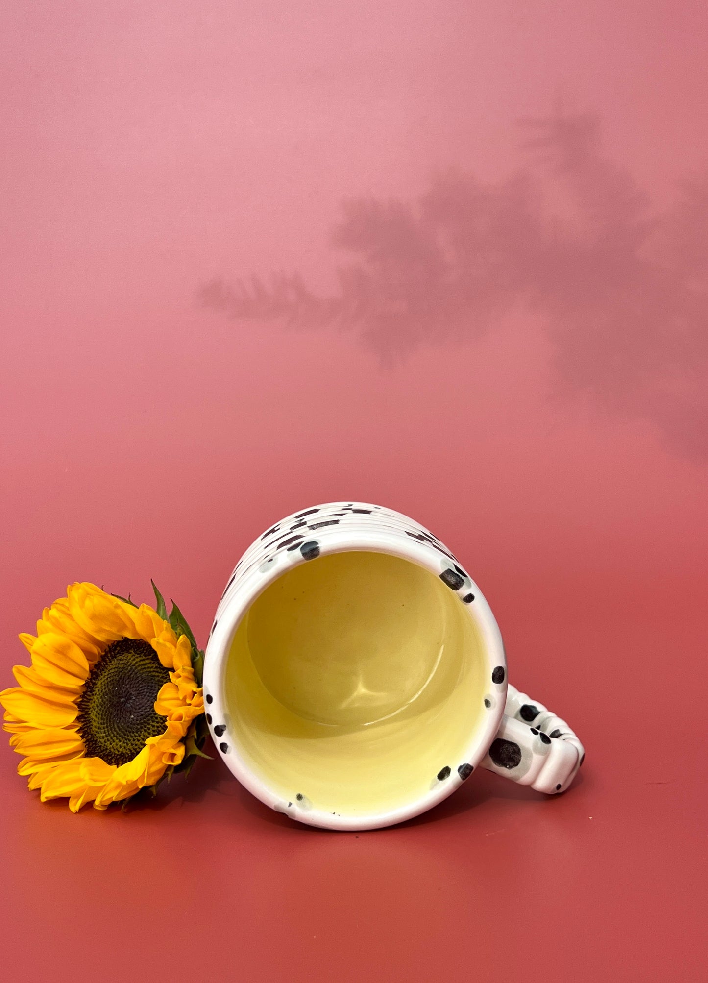 Rizzo Mug with Horizontal Texture in White and Black Splotch