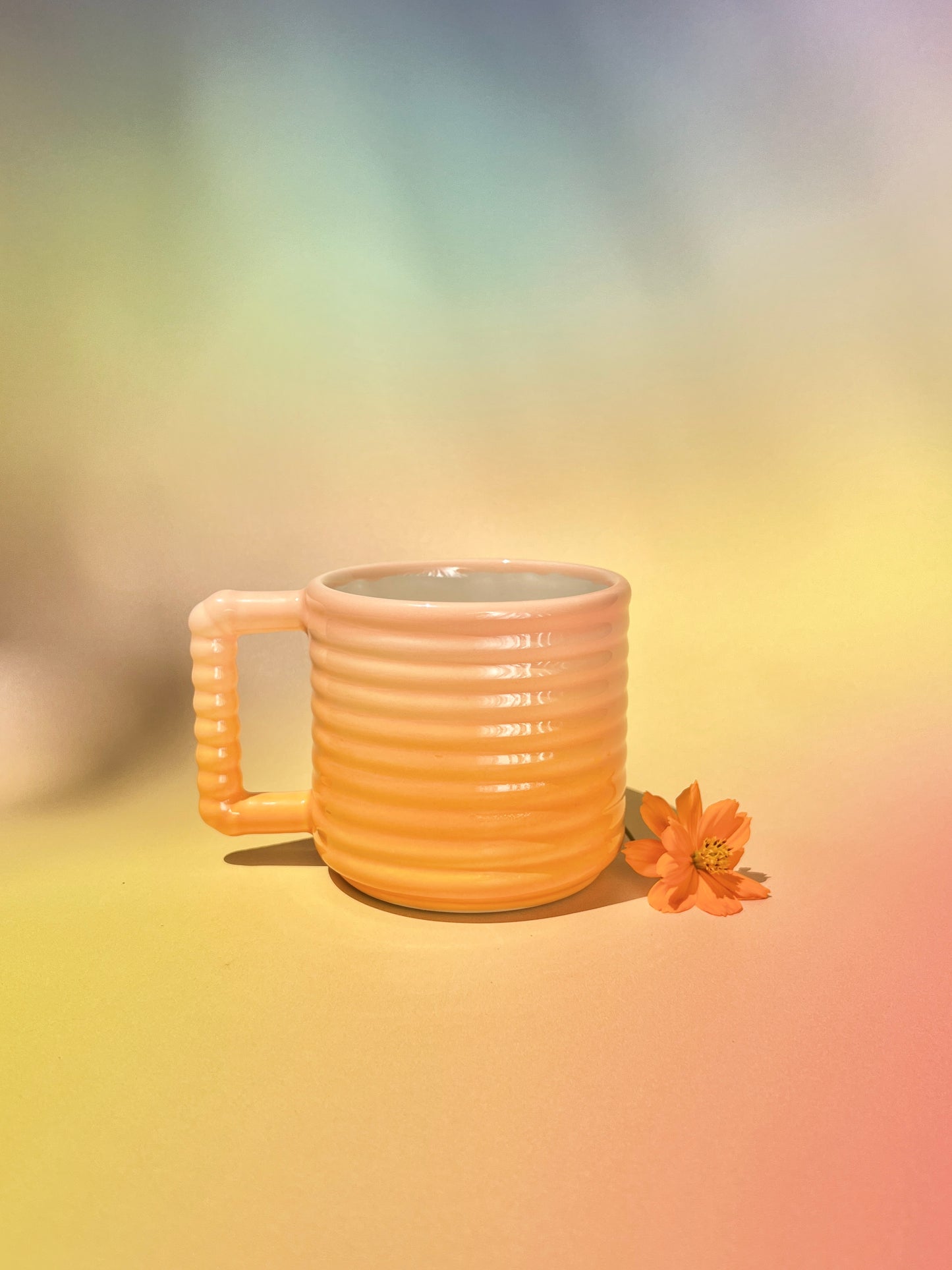 Gozarian Mug with Horizontal Texture in Oranges Fade