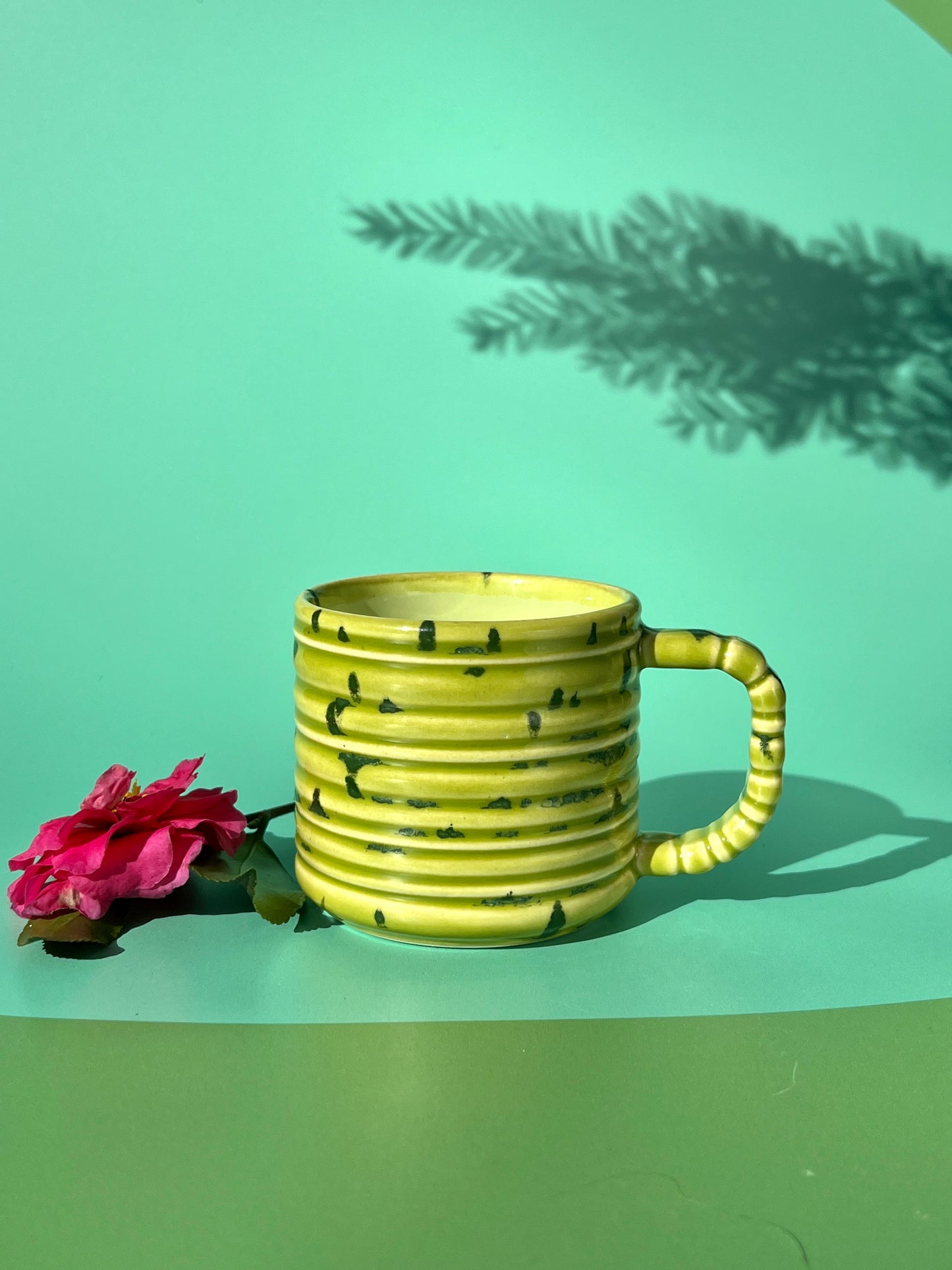 Rizzo Mug with Horizontal Texture in Pickle