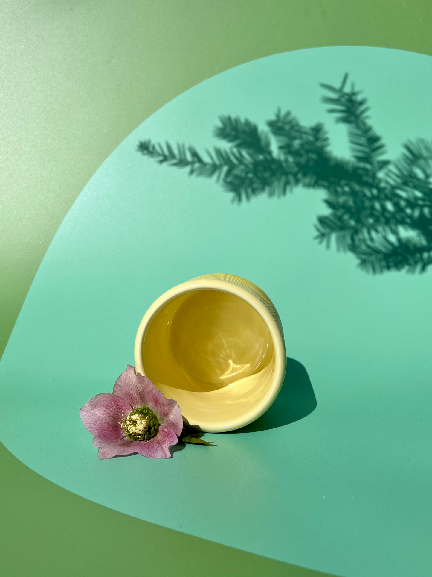 Gozarian Mug with Horizontal Texture in Yellow Fade