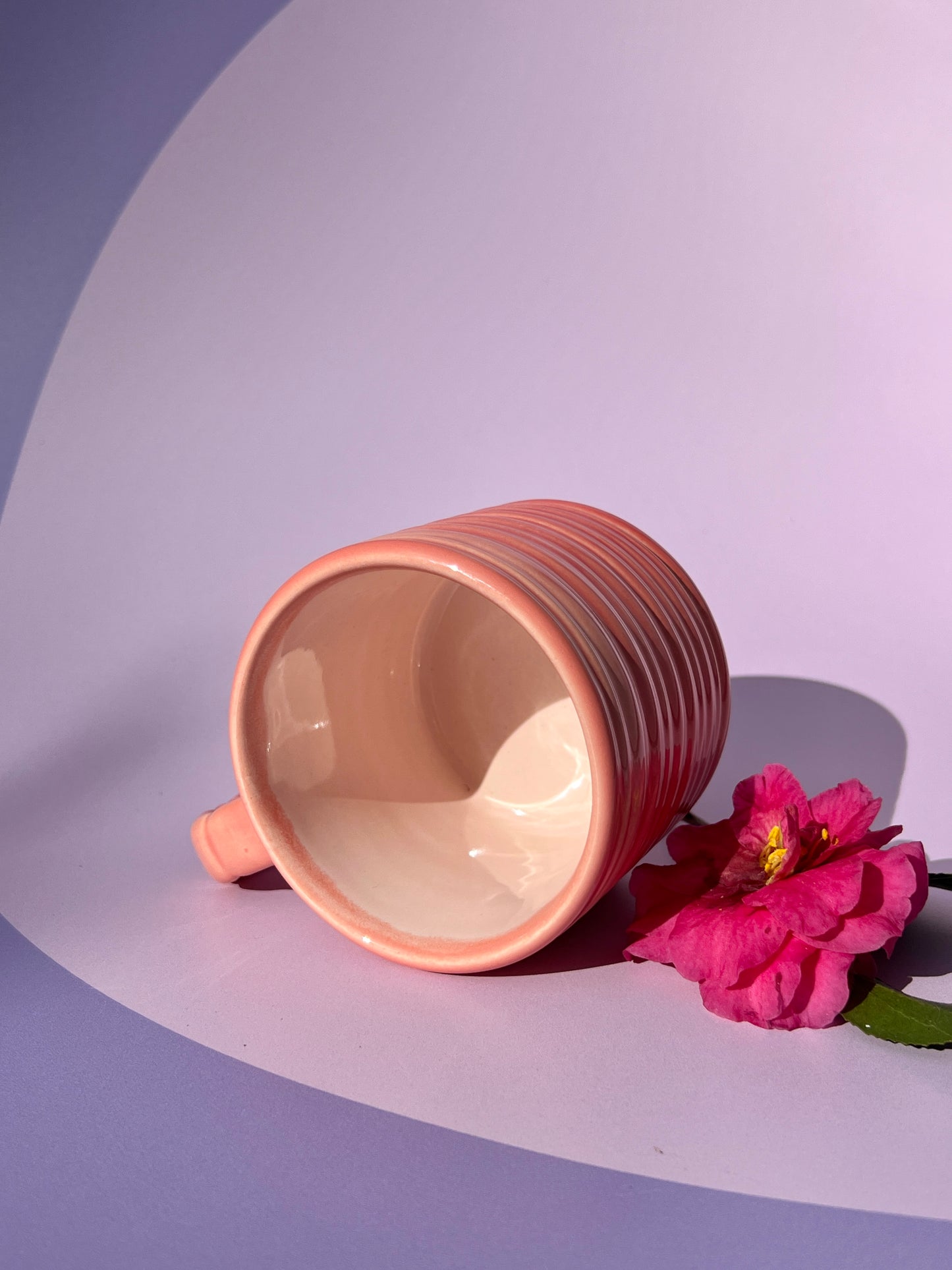 Rizzo Mug with Horizontal Texture in Coral Fade