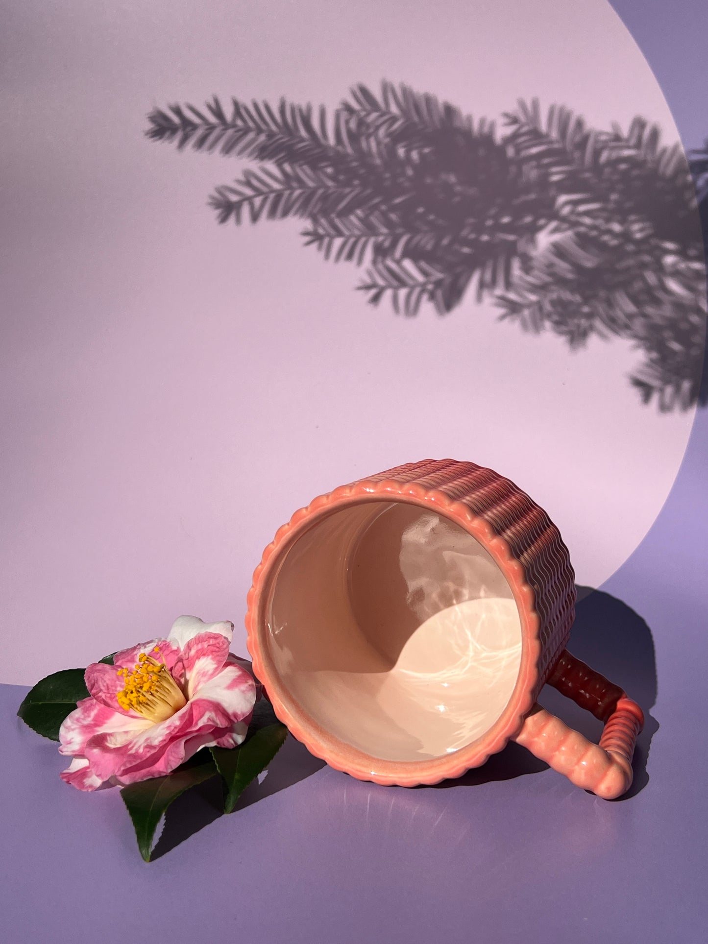 Gozarian Mug with Big Dimple Texture in Pink Coral Fade
