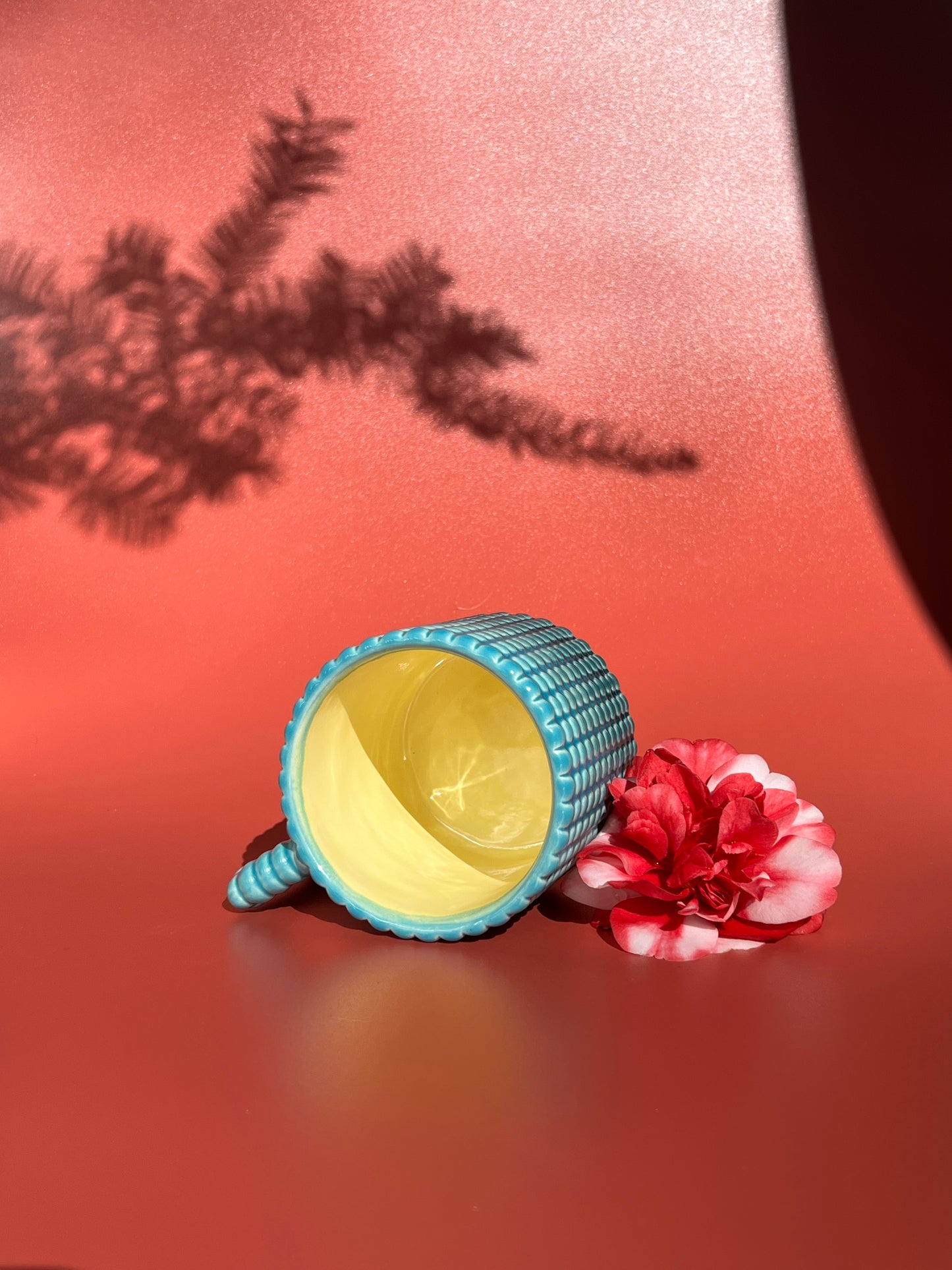 Gozarian Mug with Big Dimple Texture in Deep Aqua Fade