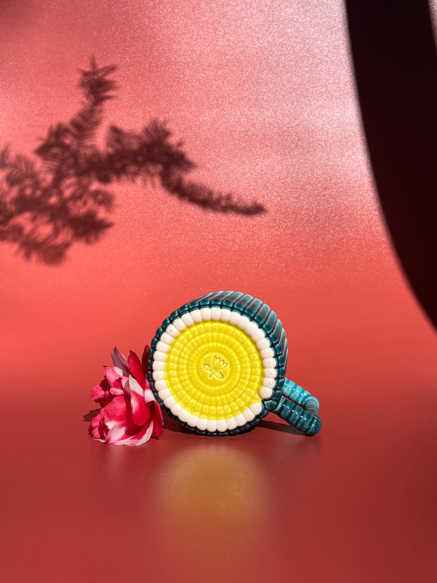 Gozarian Mug with Big Dimple Texture in Deep Aqua Fade