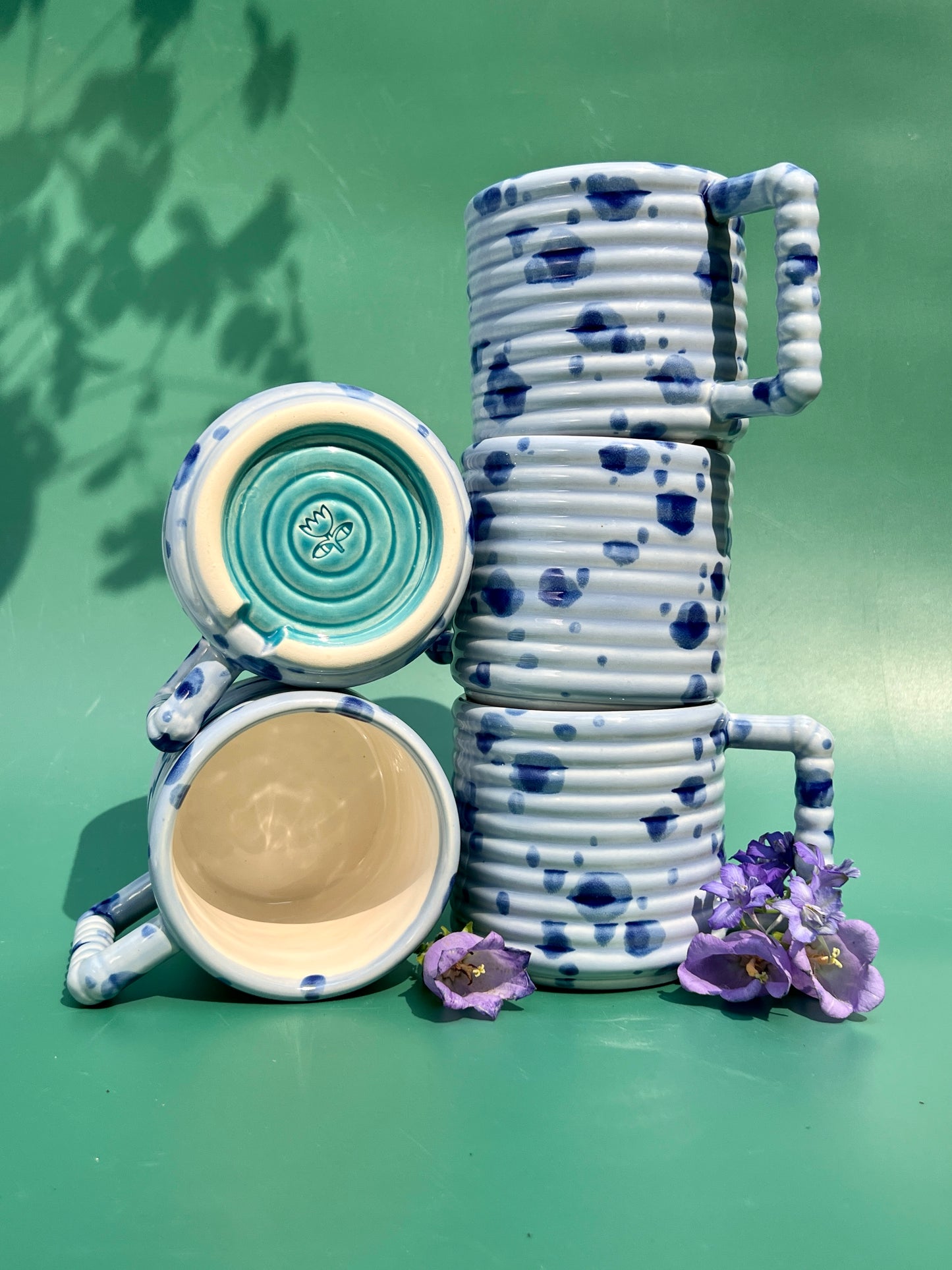 ♥PREORDER♥ Gozarian Mug with Horizontal Texture in Cobalt Splotch
