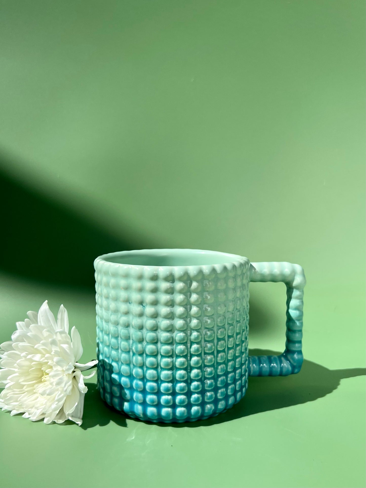 Gozarian Mug with Big Dimple Texture in Aqua Fade