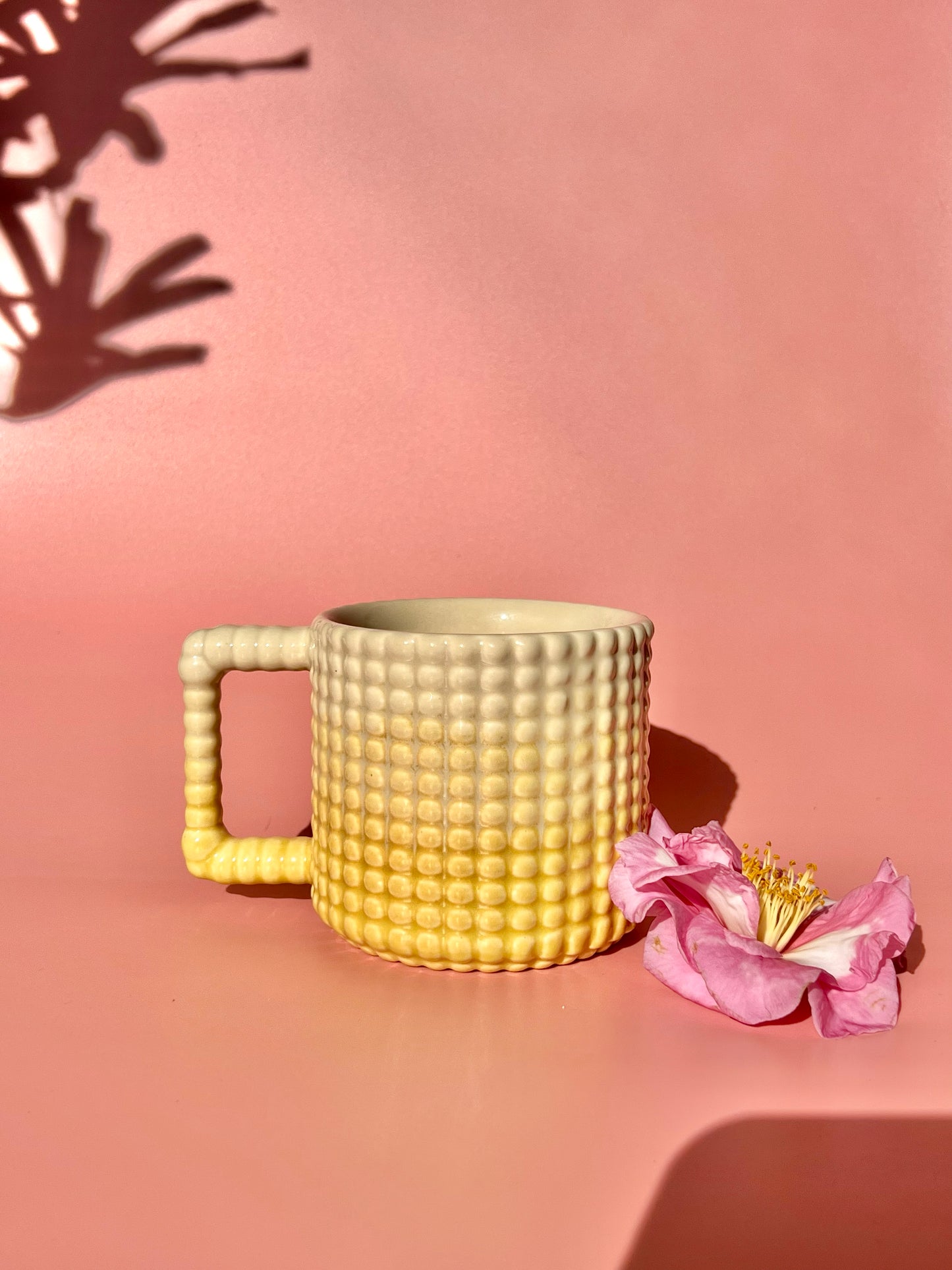 Gozarian Mug with Big Dimple Texture in Ochre Fade