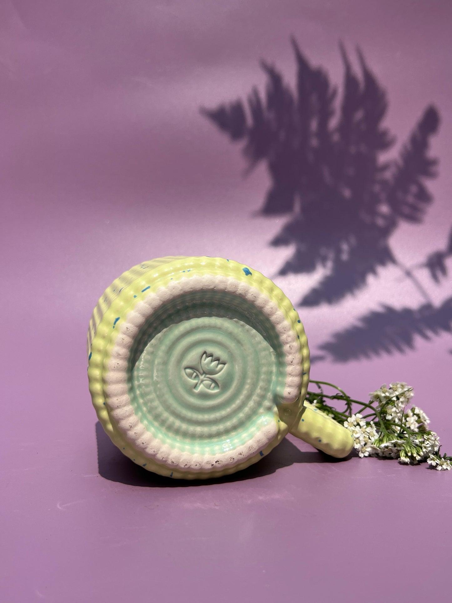 Gozarian Mug with Little Dimple Texture in Mint and Aqua Fleck