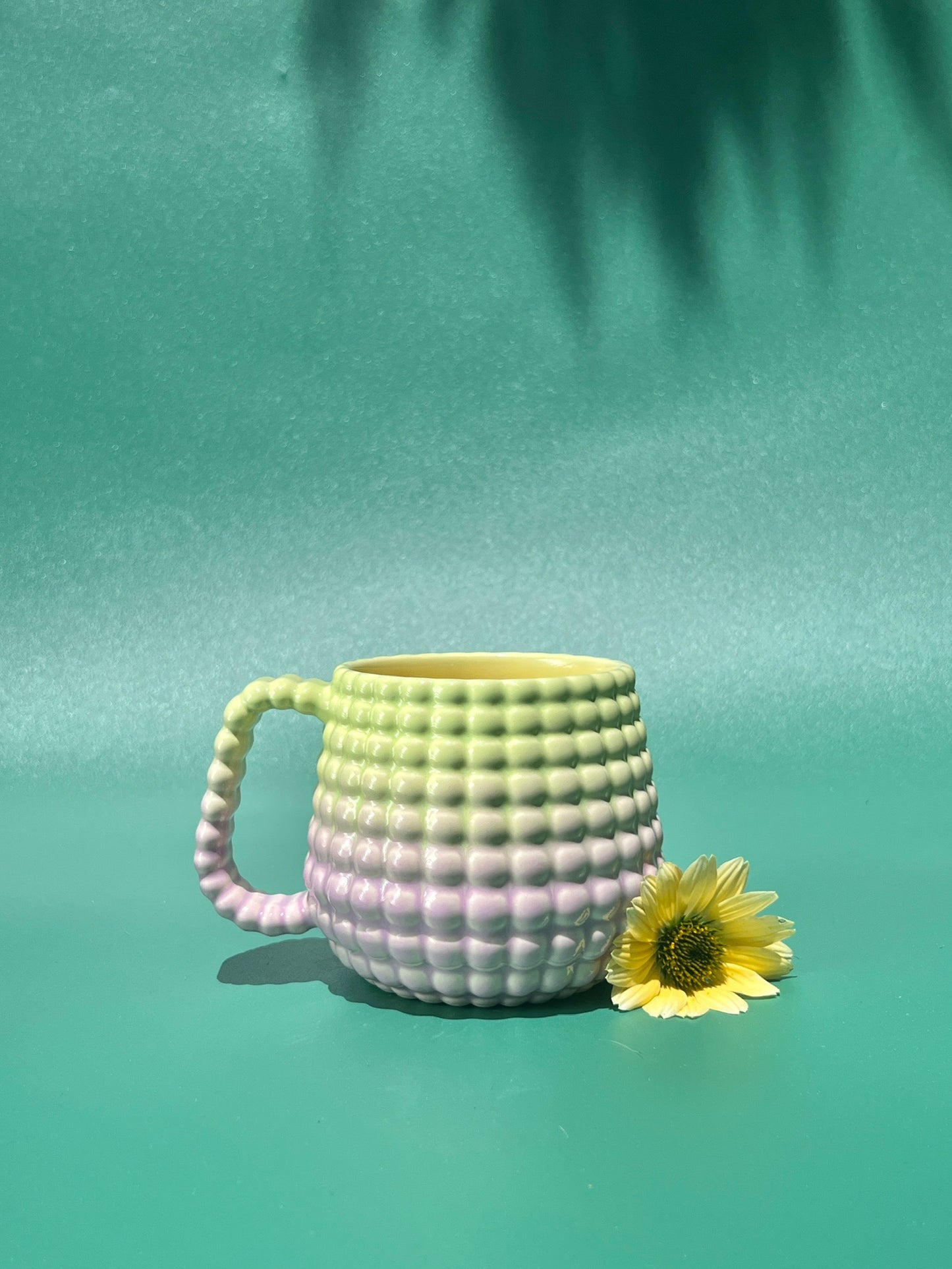 Ludo Mug with All Over Big Dimple in Green Purple Fade
