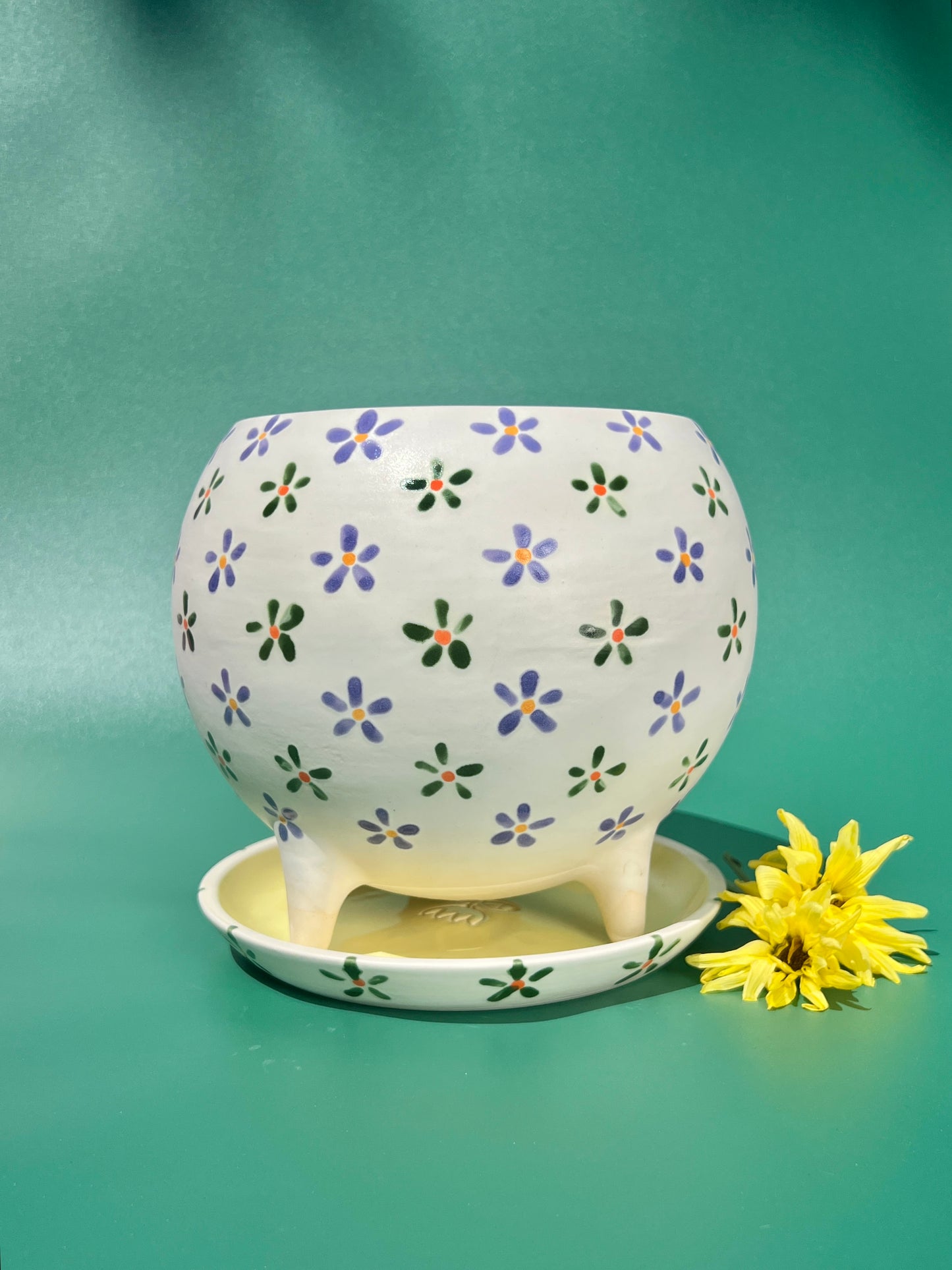 The Big Billina Planter in Purple and Green Flower