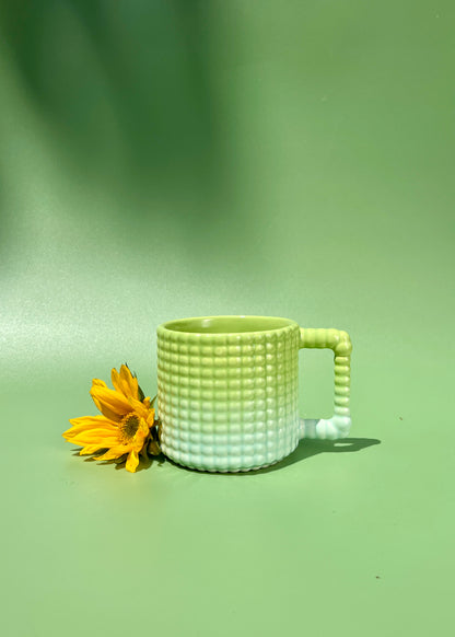 Gozarian Mug with Big Dimple Texture in Green Aqua Fade