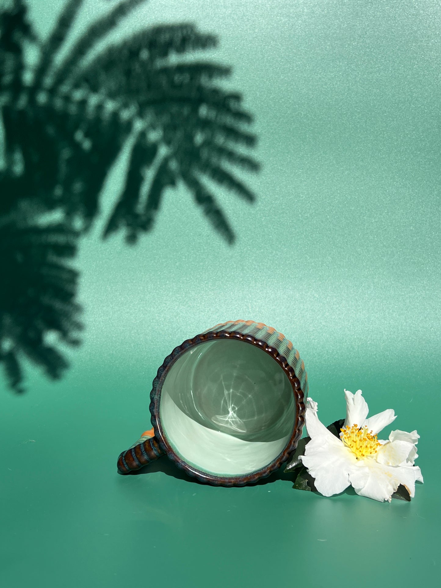 Gozarian Mug with Big Dimple Texture in Iron over Terracotta Engobe