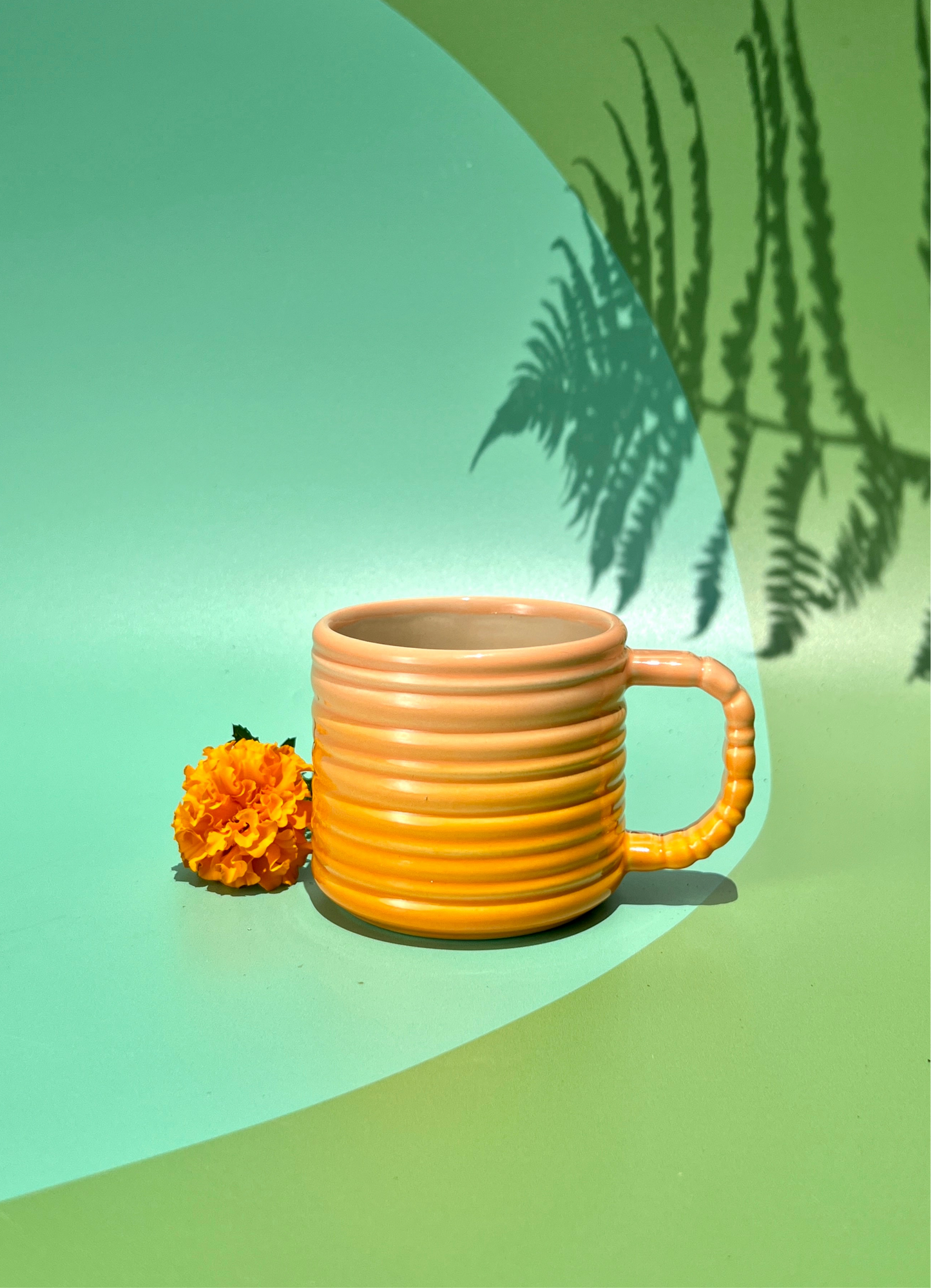 Rizzo Mug with Horizontal Texture in Oranges Fade