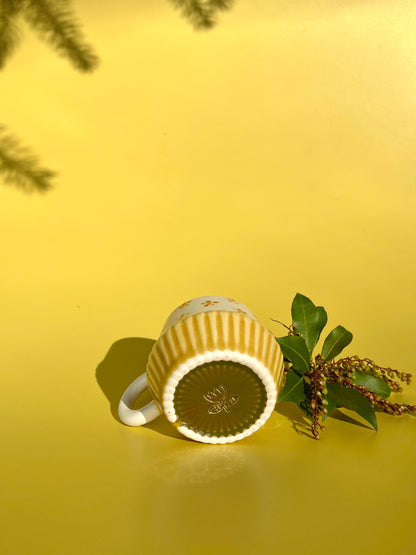 Vizzini Espresso Mug in Ochre Flower