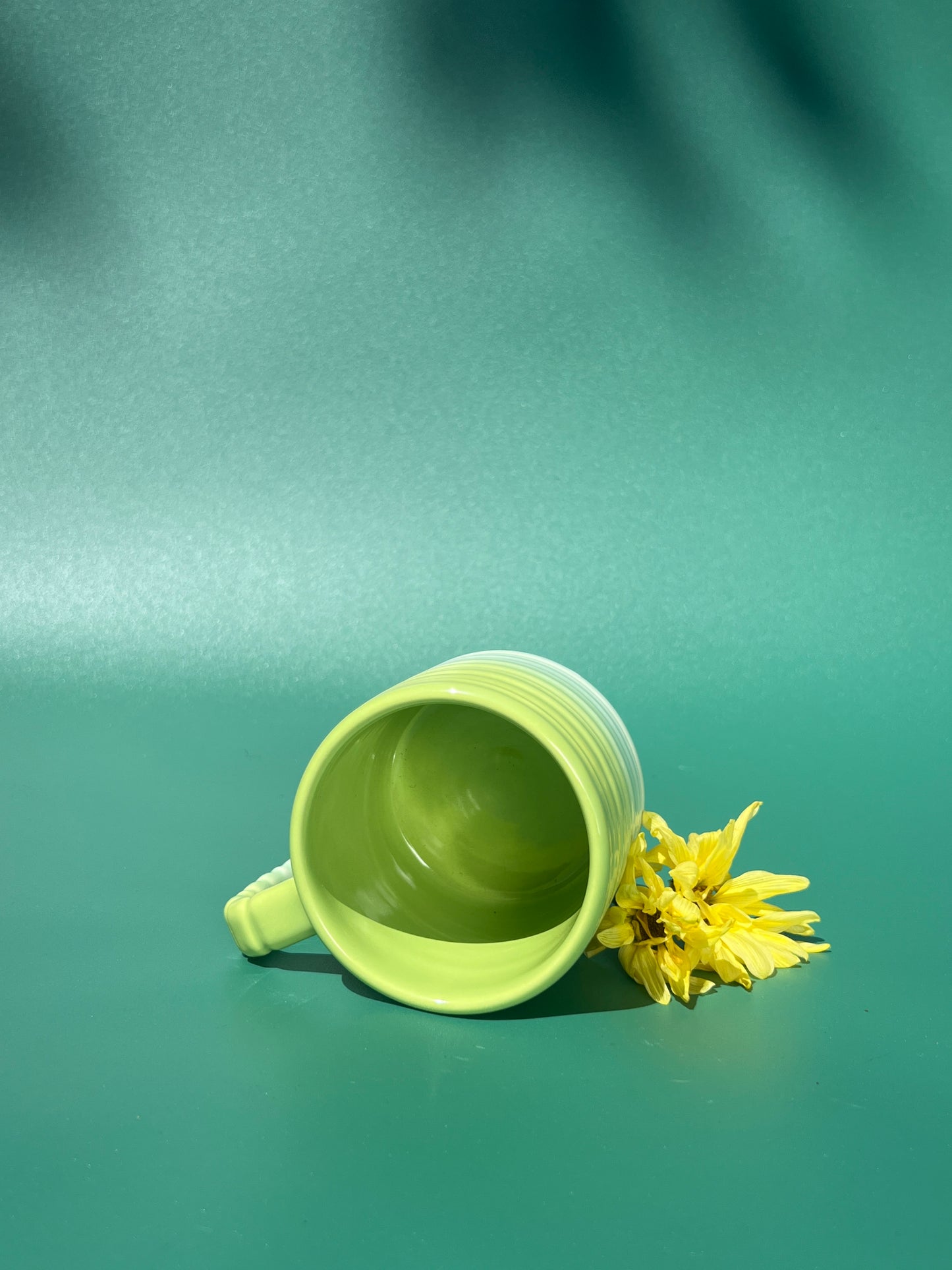 Rizzo Mug with Horizontal Texture in Green Aqua Fade