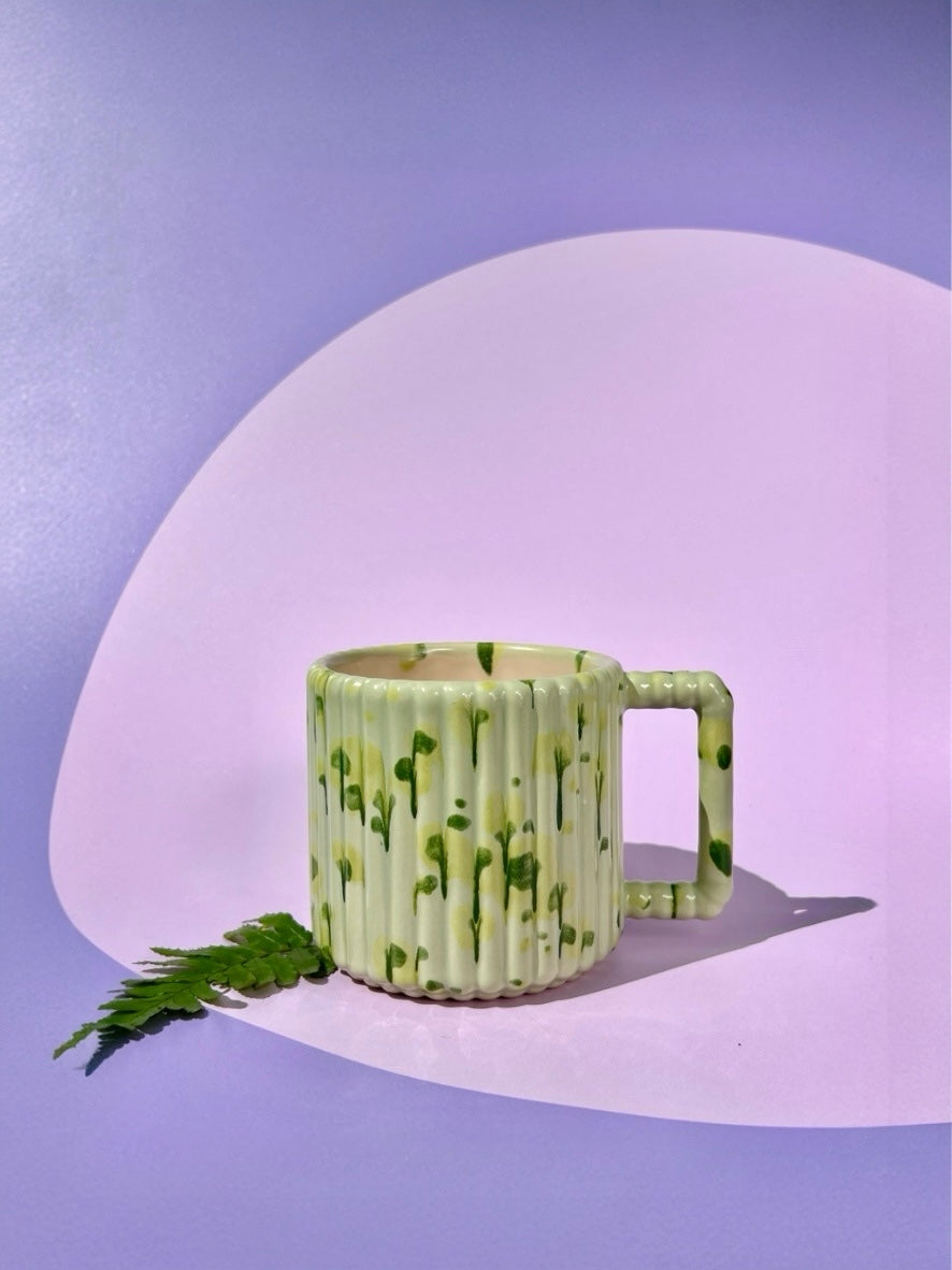 PREORDER Gozarian Mug with Vertical Texture in Pickle Splotch