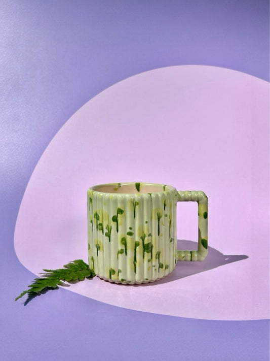 PREORDER Gozarian Mug with Vertical Texture in Pickle Splotch