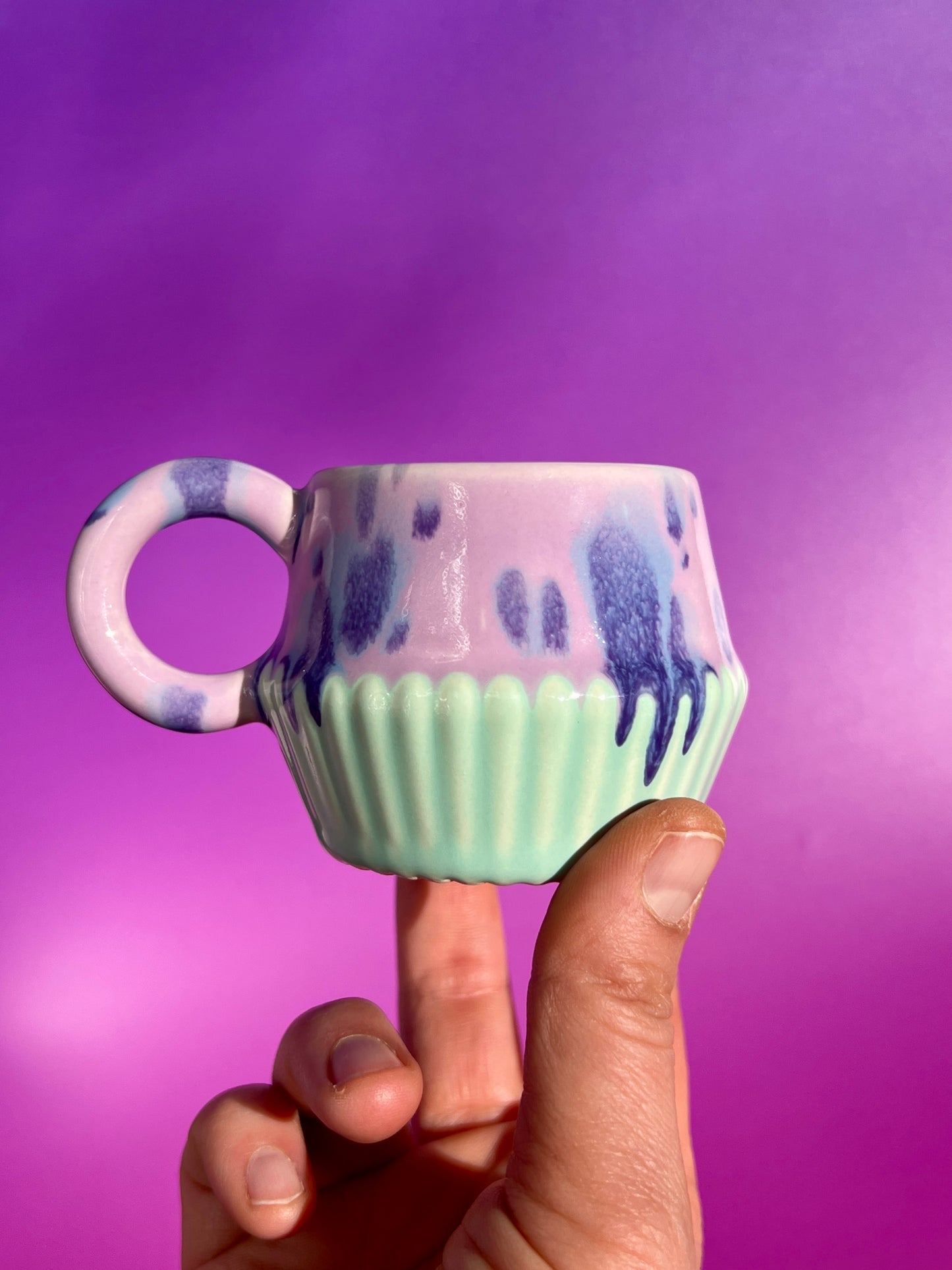 4oz Vizzini Espresso Mug in Purple Splotch