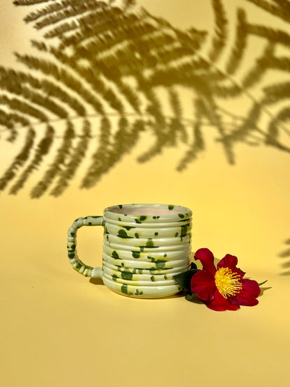 PREORDER Rizzo Mug with Horizontal Texture in Pickle Splotch