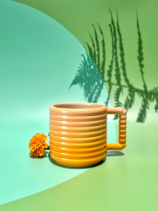 Gozarian Mug with Horizontal Texture in Oranges Fade
