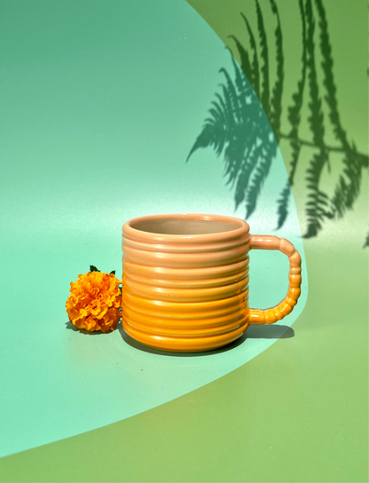 Rizzo Mug with Horizontal Texture in Oranges Fade