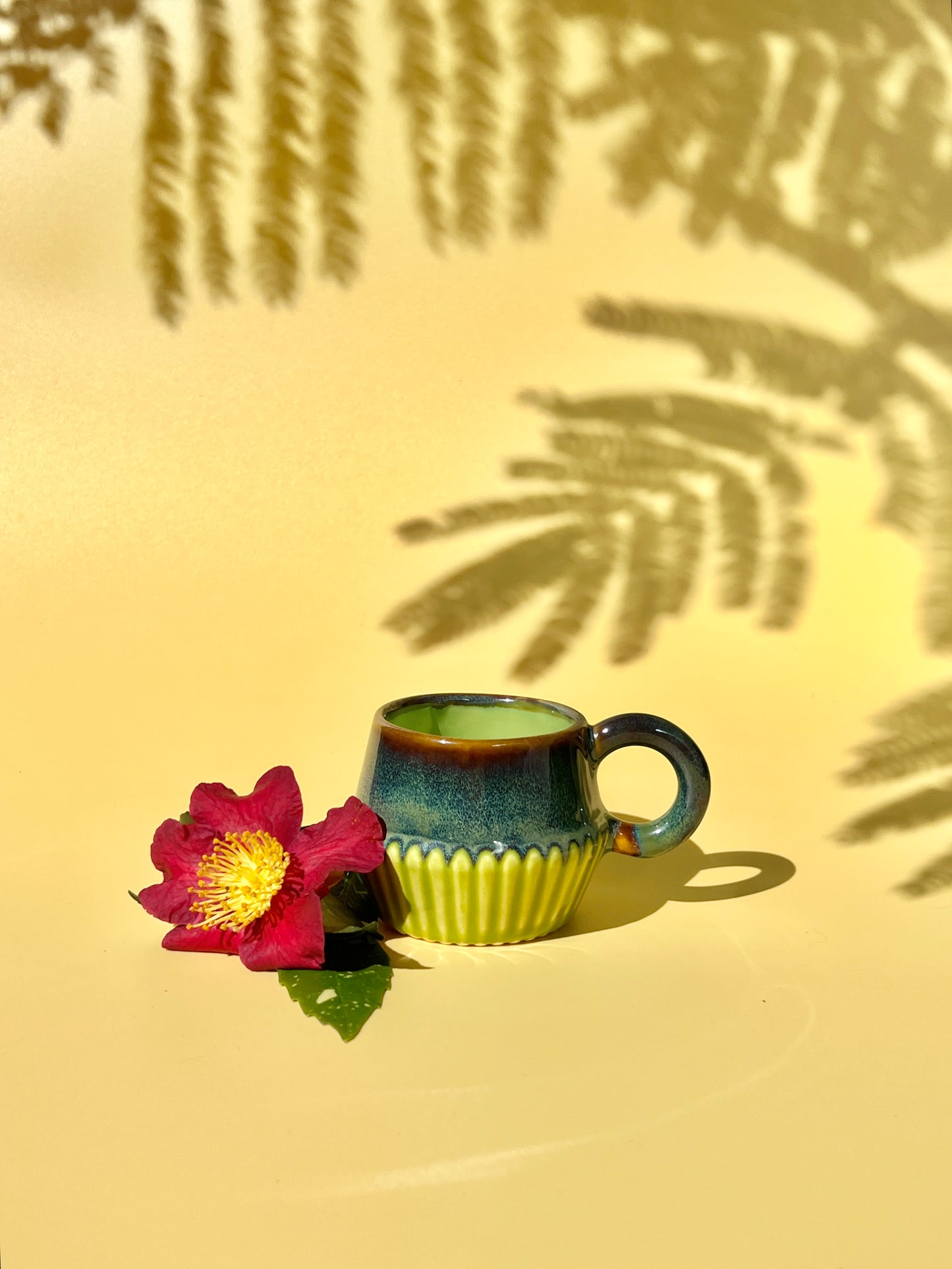 PREORDER Vizzini Espresso Mug in Iron and Green