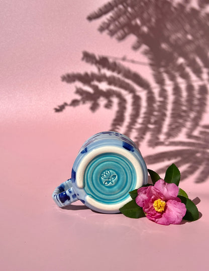 PREORDER Rizzo Mug with Horizontal Texture in Cobalt Splotch