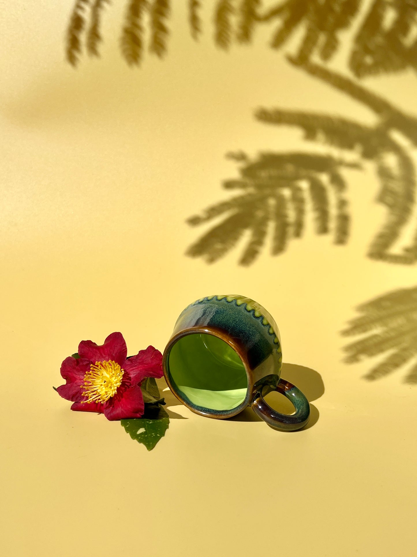 PREORDER Vizzini Espresso Mug in Iron and Green