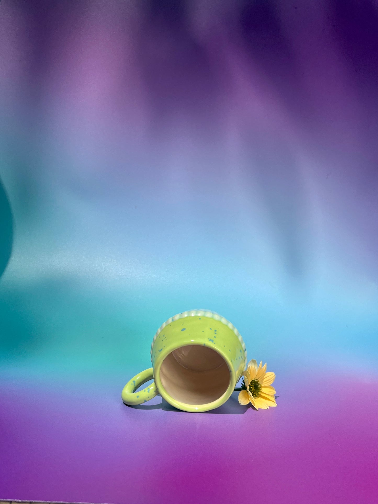 Vizzini Espresso Mug in Green Aqua Fleck