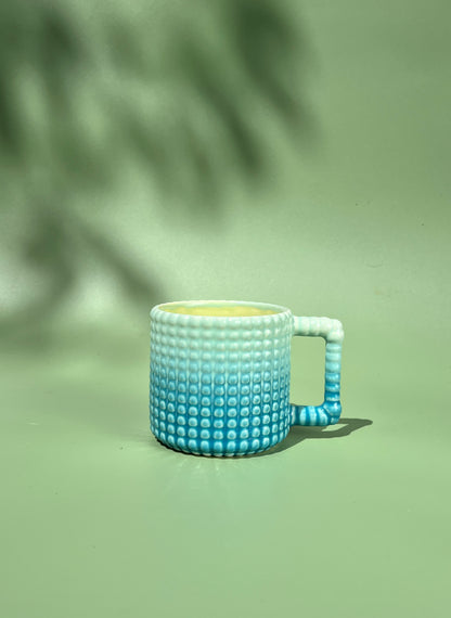14oz Gozarian Mug with Big Dimple Texture in Aqua Fade