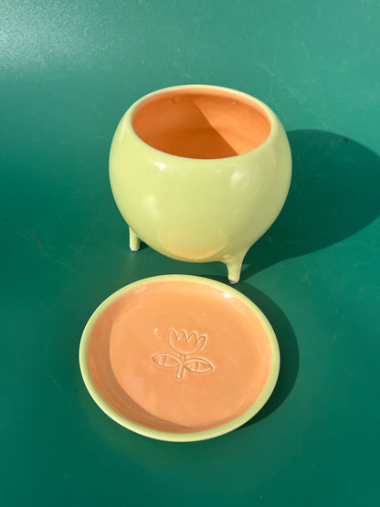 PREORDER Baby Billina Planter in Green and Peach
