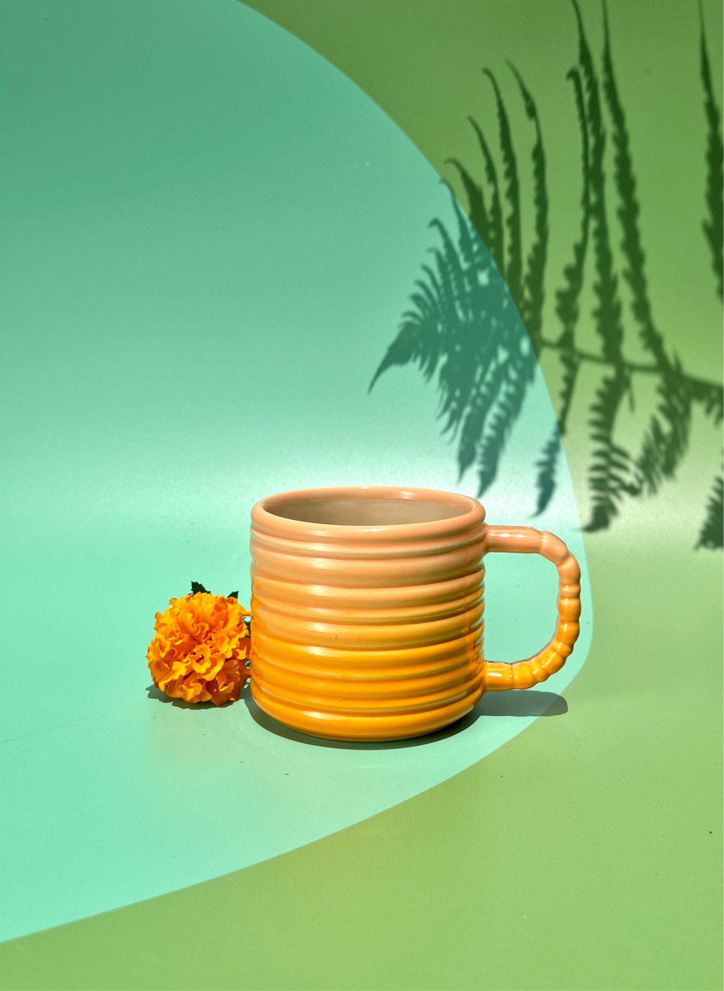 Rizzo Mug with Horizontal Texture in Oranges Fade