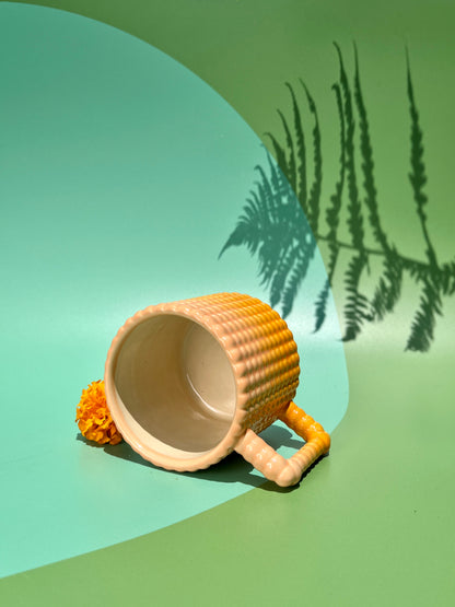 Gozarian Mug with Big Dimple Texture in Oranges Fade