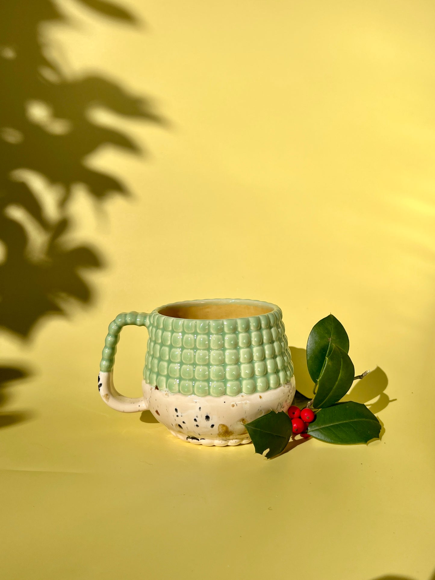 PREORDER Ludo Mug with Big Dimple Top in Calico