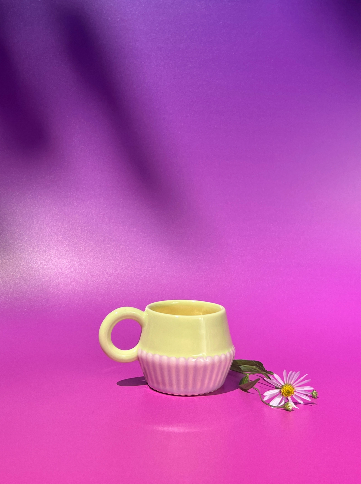 Vizzini Espresso Mug in Green and Purple