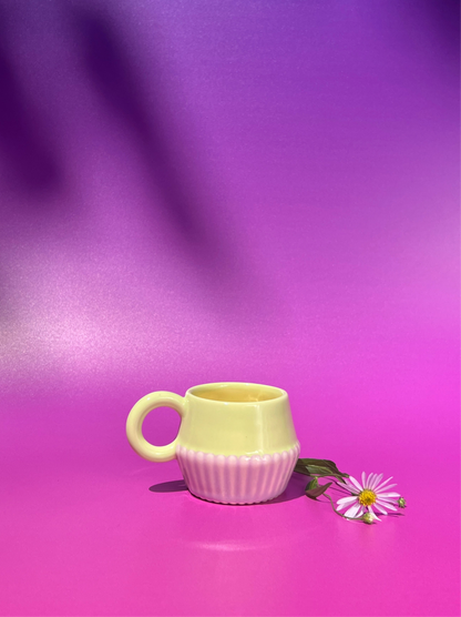 Vizzini Espresso Mug in Green and Purple