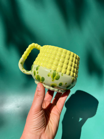 16oz Ludo Mug with Big Dimple Top in Pickle Splotch