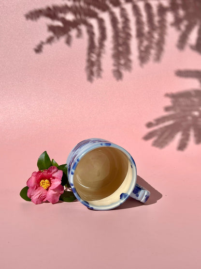 PREORDER Rizzo Mug with Horizontal Texture in Cobalt Splotch