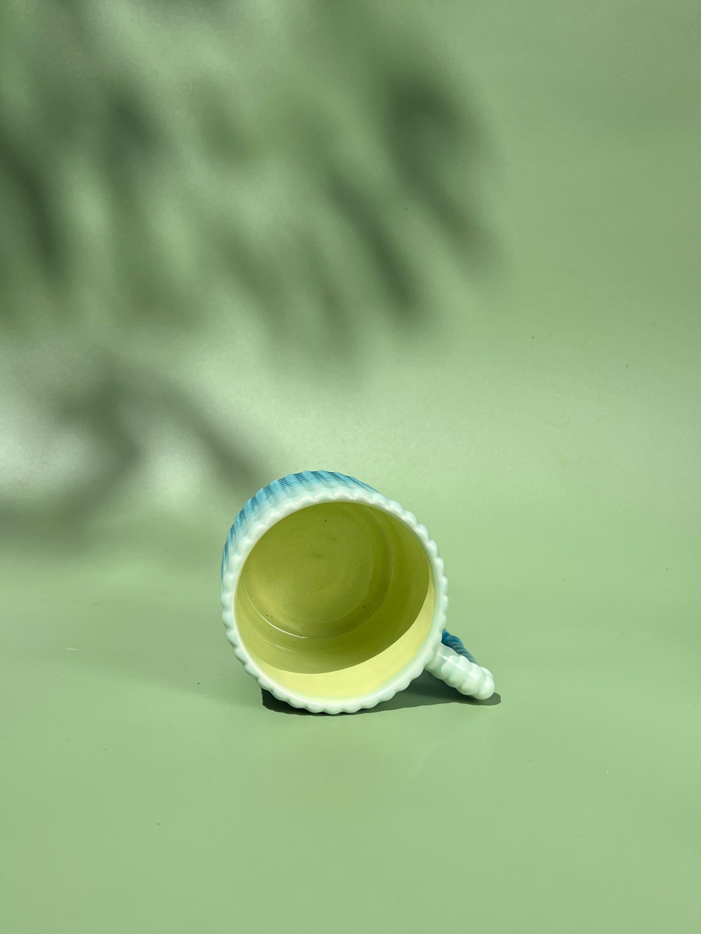 14oz Gozarian Mug with Big Dimple Texture in Aqua Fade