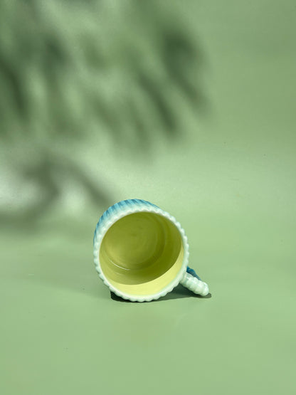 14oz Gozarian Mug with Big Dimple Texture in Aqua Fade