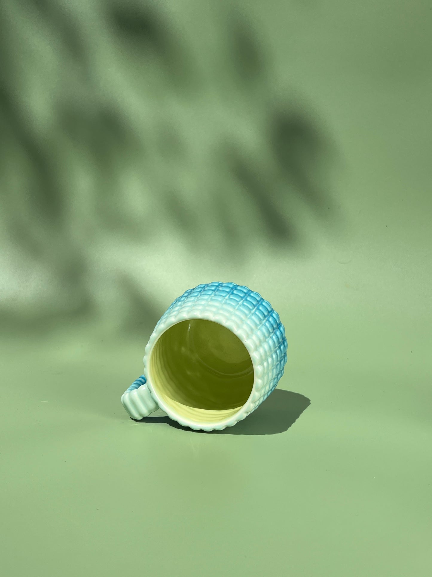 14oz Ludo Mug with All Over Big Dimple in Aqua Fade