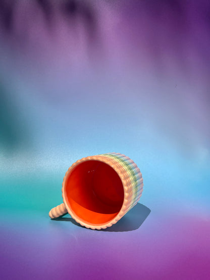 14oz Gozarian Mug with Big Dimple Texture in Rainbow Fade