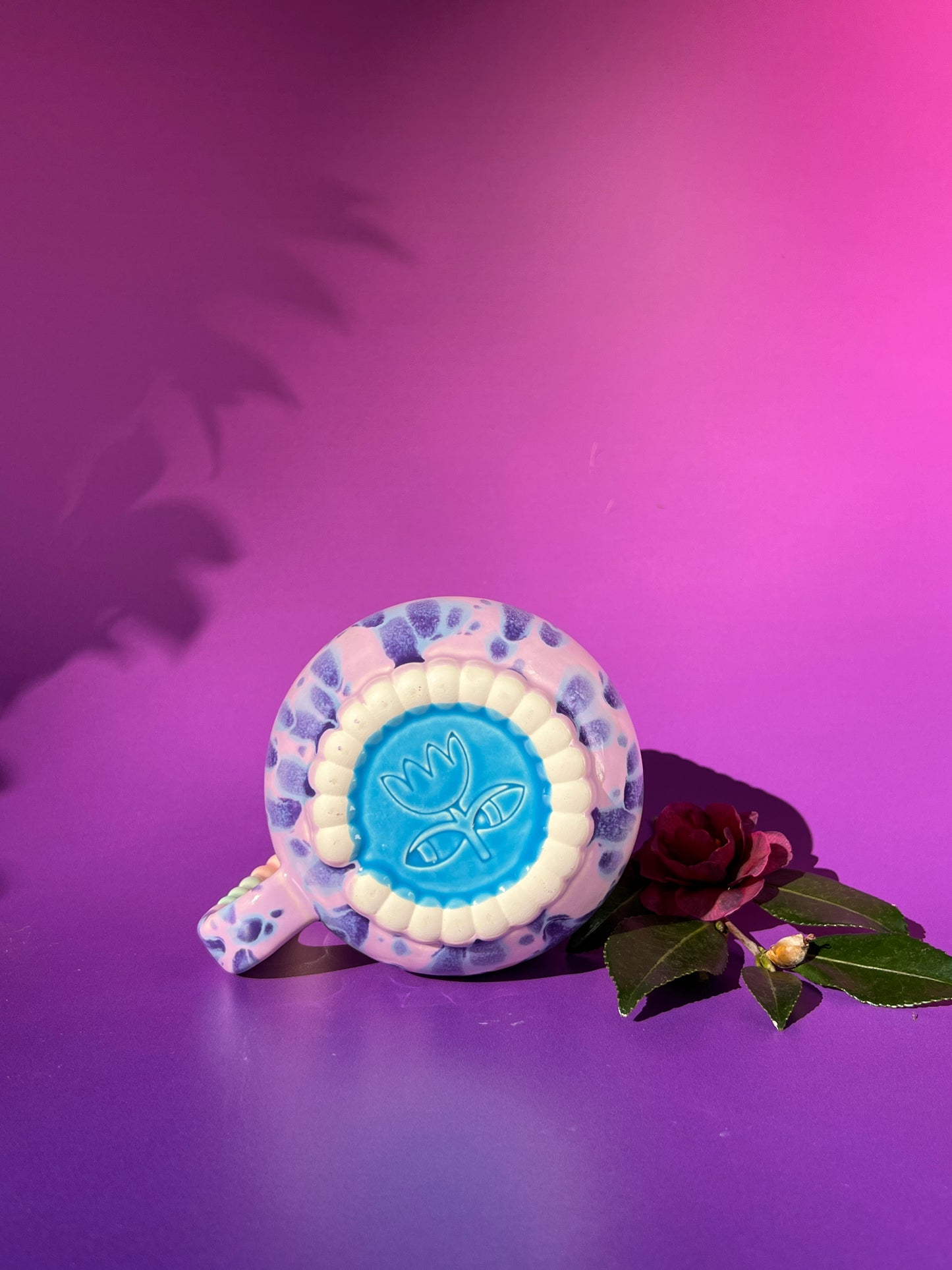 PREORDER Ludo Mug with Big Dimple Top in Birthday Fade Purple Splotch