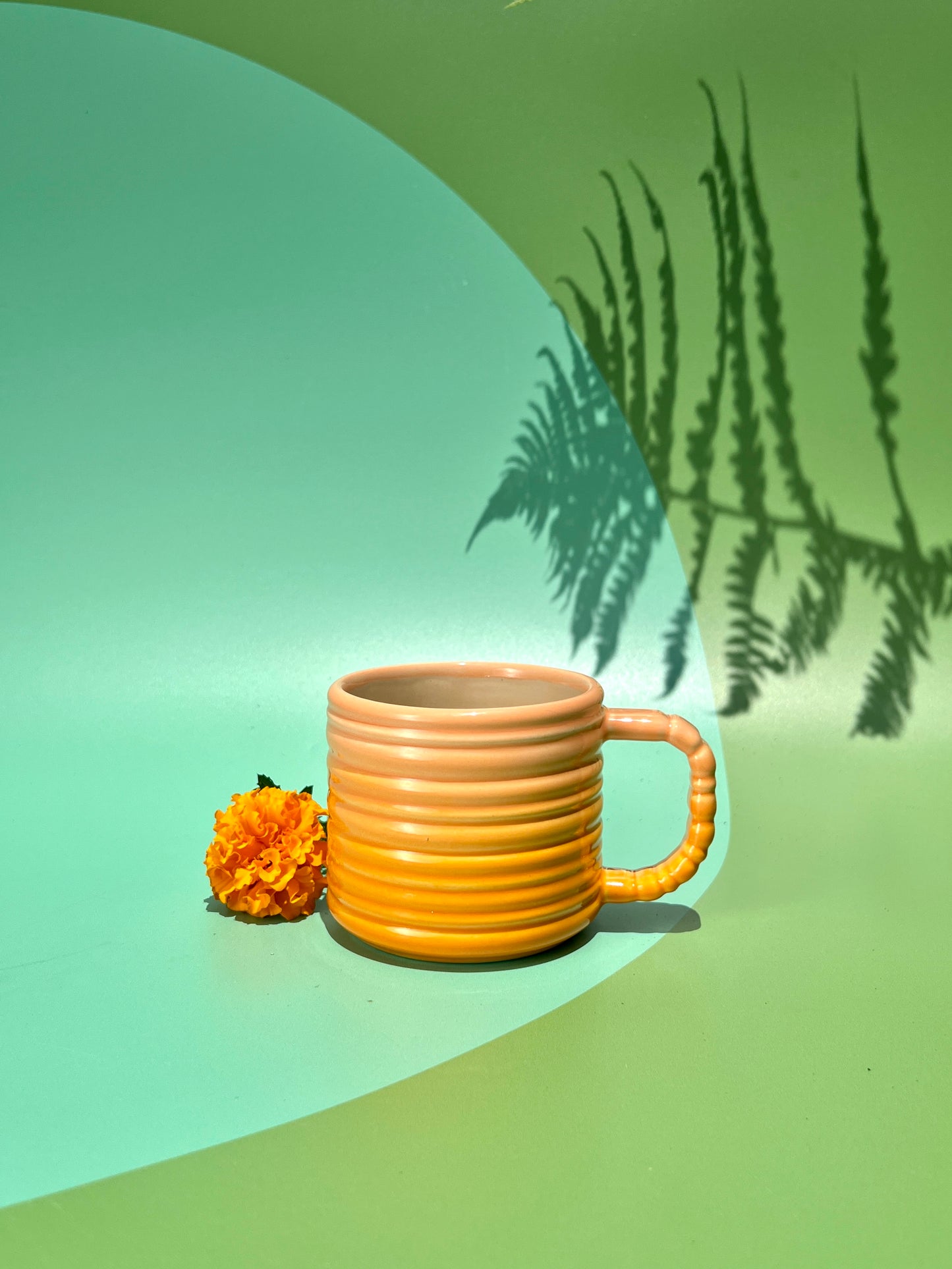 Rizzo Mug with Horizontal Texture in Oranges Fade